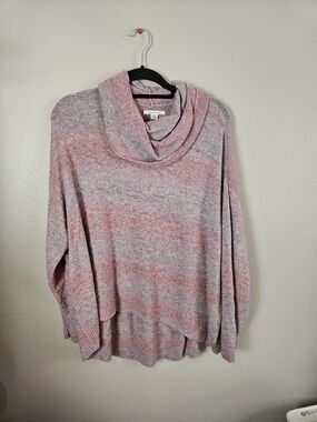 American Eagle Outfitters Pink Heather Cowl Neck Sweater